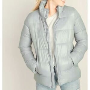 Old Navy Women’s Light Blue Fleece-Lined Puffer Jacket Size XS